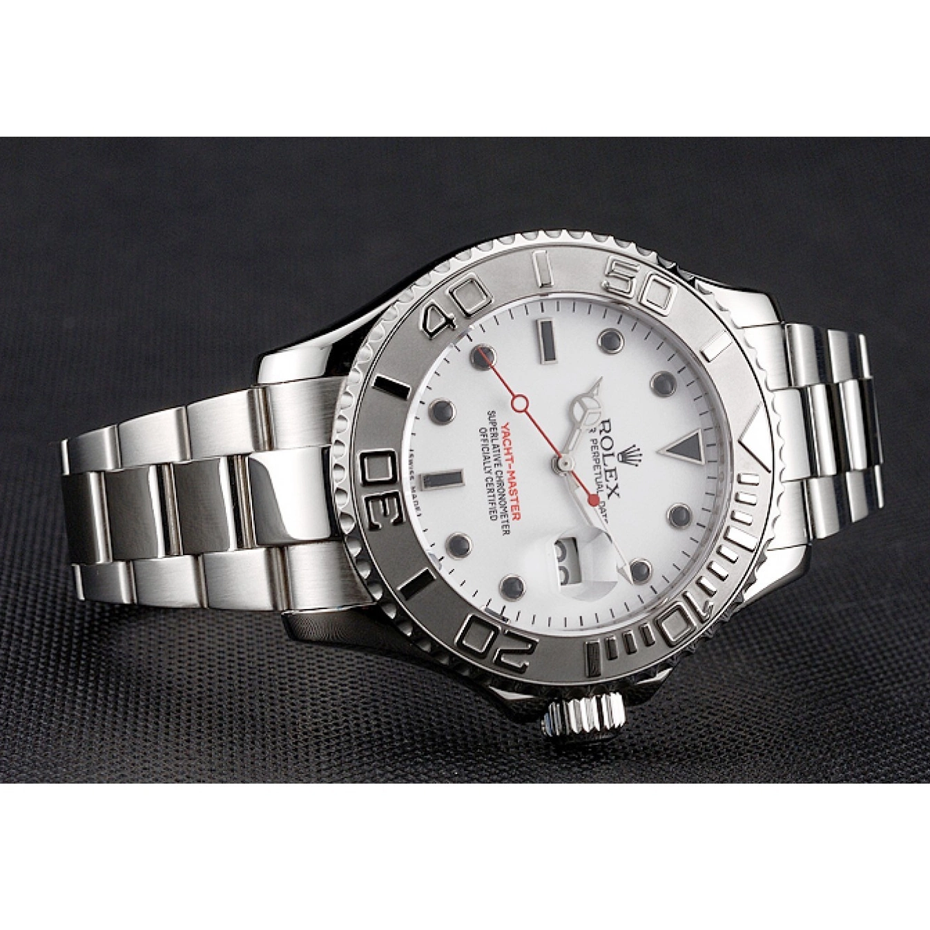 AAA replica watch White Case Yacht-Master Stainless And Dial Bracelet Rolex Steel 0729
